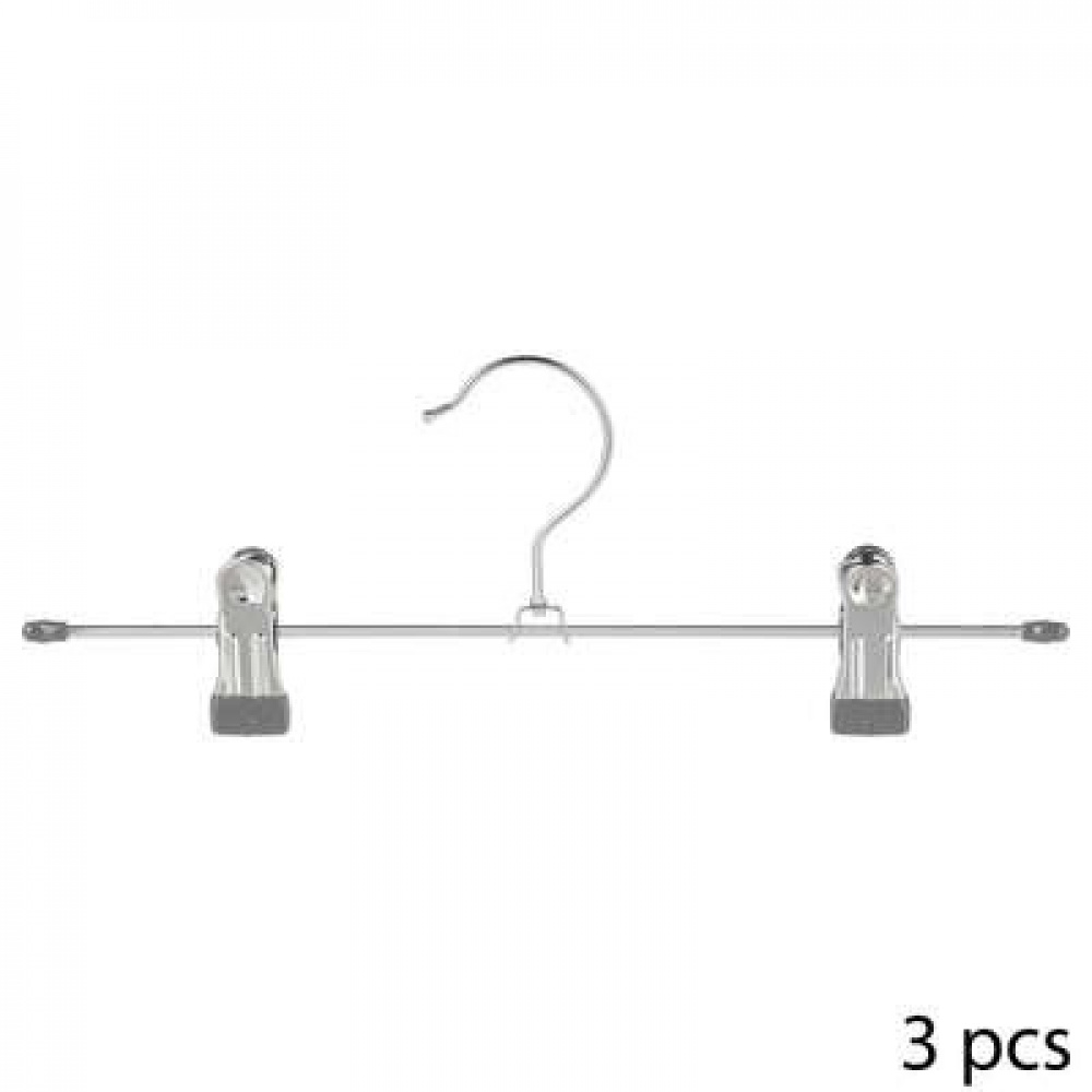 Classic Hanger for skirts, 3 hangers, Metal, CINTRES CLIP HANGERS, 30 cm, Silver / light grey in the group Storage / Wardrobe storage / Hangers and hooks at SmartaSaker.se (41362)