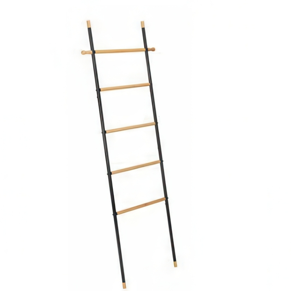 Clothes rack in metal, and bamboo, LOFT LEANING LADDER HANGER, 57 x H 162 cm, Black in the group Storage / Bedroom storage / Clothes racks at SmartaSaker.se (41378)