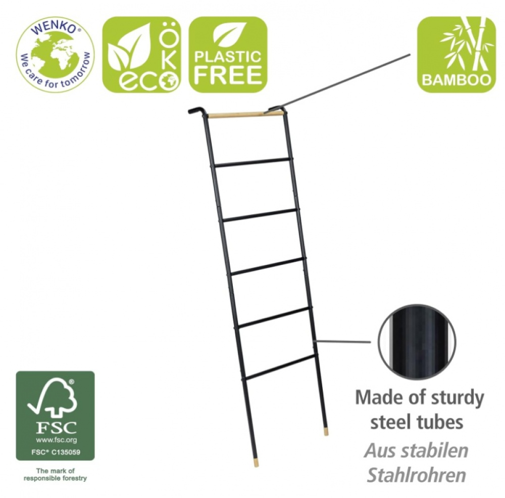 Clothes rack in metal, LOFT LEANING LADDER, 43,5 x H 162 cm, Black in the group Storage / Bedroom storage / Clothes racks at SmartaSaker.se (41379)