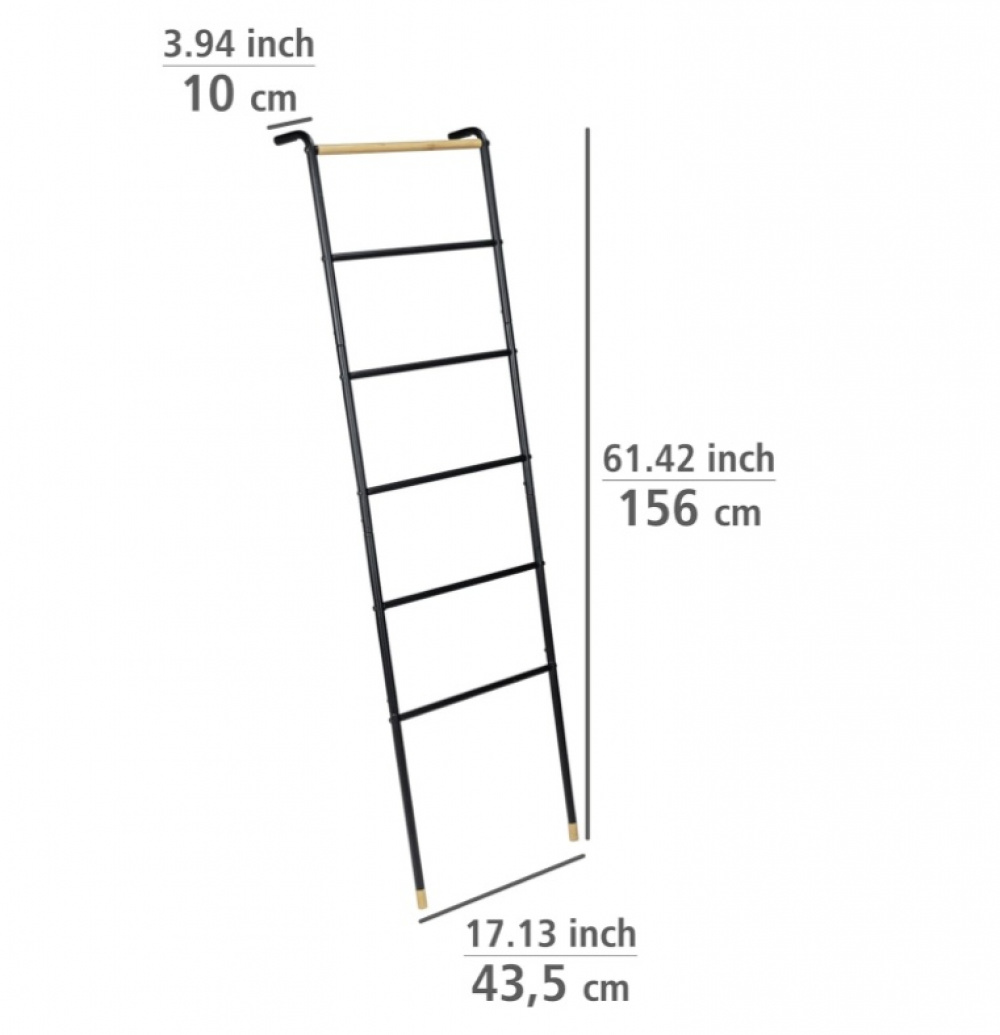 Clothes rack in metal, LOFT LEANING LADDER, 43,5 x H 162 cm, Black in the group Storage / Bedroom storage / Clothes racks at SmartaSaker.se (41379)