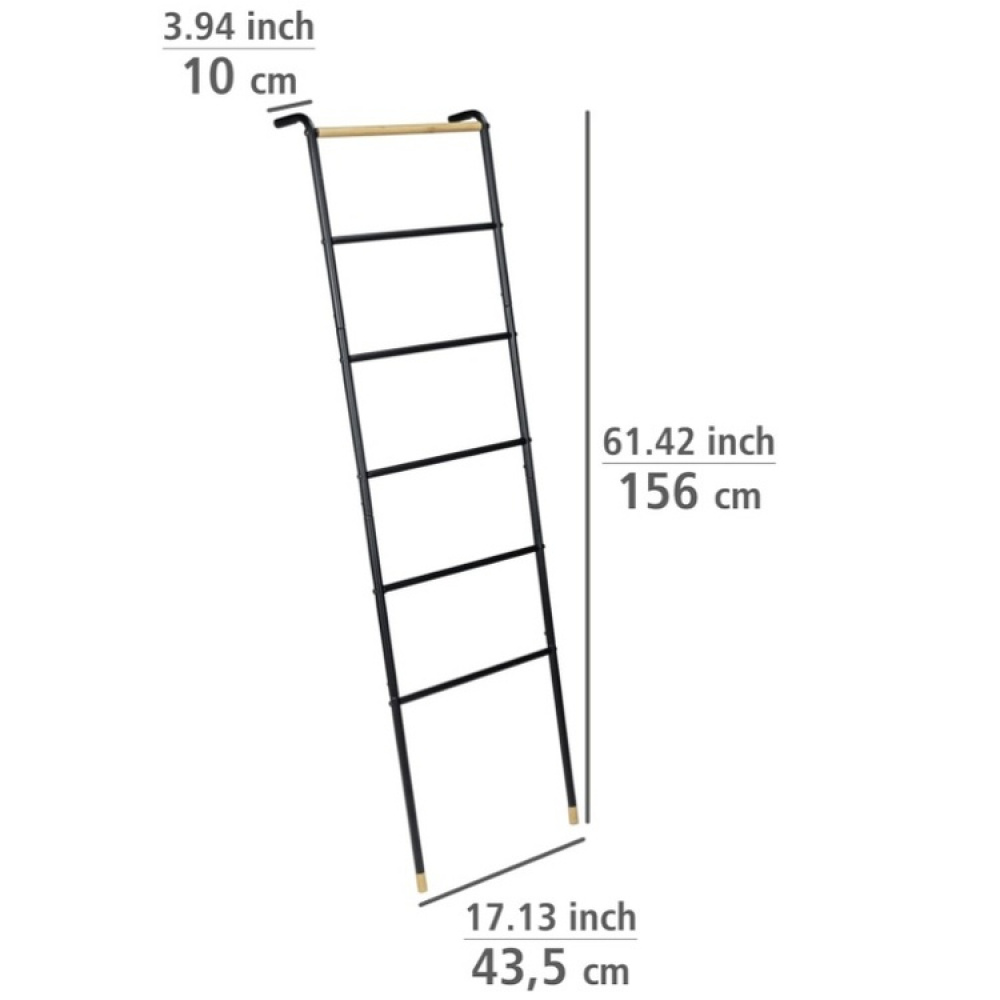 Clothes rack in metal, LOFT LEANING LADDER, 43,5 x H 162 cm, Black in the group Storage / Bedroom storage / Clothes racks at SmartaSaker.se (41379)