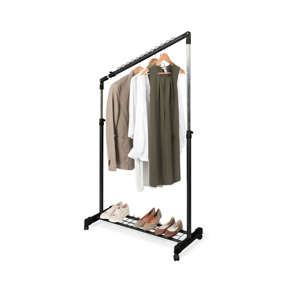Mobile clothing rack, Adjustable, UNDER STAIRS, 91,5 x 42 x H 102 - 170 cm, Black / Silver in the group Storage / Wardrobe storage / Garment covers at SmartaSaker.se (41382)