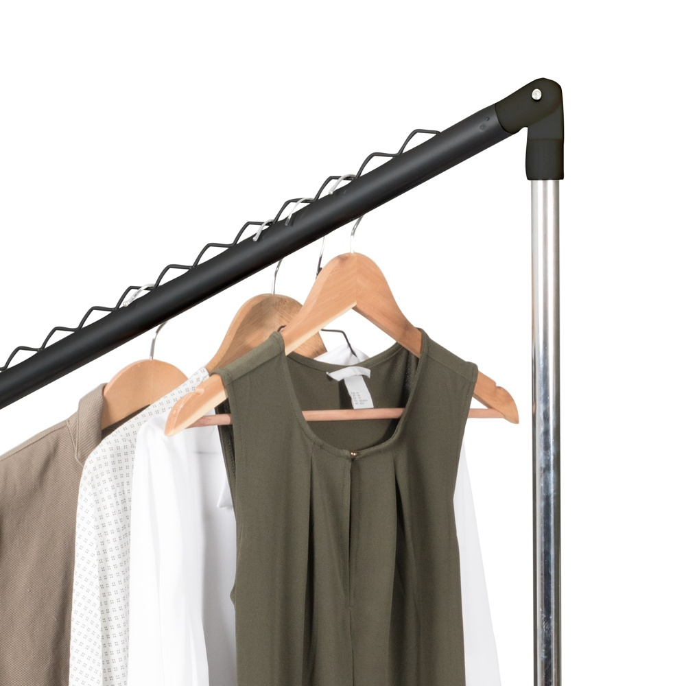 Mobile clothing rack, Adjustable, UNDER STAIRS, 91,5 x 42 x H 102 - 170 cm, Black / Silver in the group Storage / Wardrobe storage / Garment covers at SmartaSaker.se (41382)