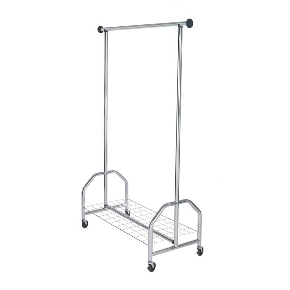 Mobile clothes rack with wheels, PROFI, 121 x 52 x H 185 cm, Silver in the group Storage / Bedroom storage / Clothes racks at SmartaSaker.se (41383)