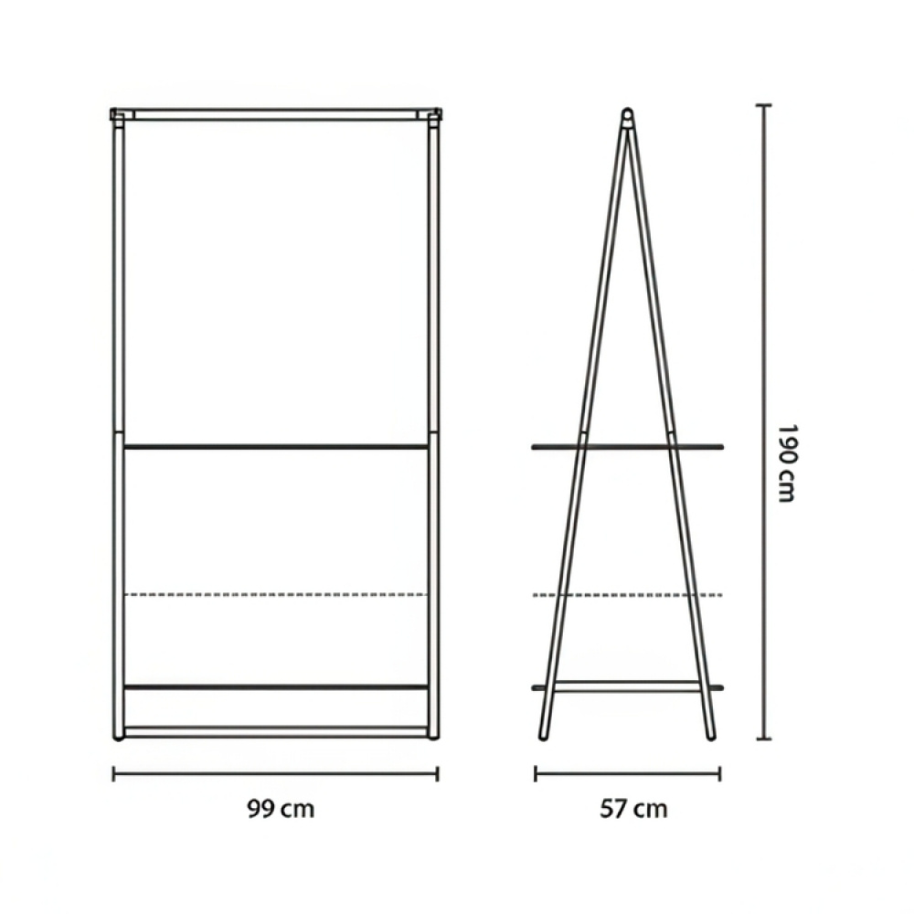 Clothing rack with Shelves, BRABANTIA LINN LARGE, 99,5 x 57 x H 190 cm in the group Storage / Bedroom storage / Clothes racks at SmartaSaker.se (41384)