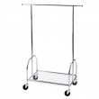 Mobile clothes rack with solid wheels, ALBERT, 90 x H 130-170 cm, Silver