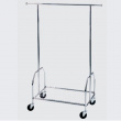 Mobile clothes rack with solid wheels, ALBERT, 90 x H 130-170 cm, Silver
