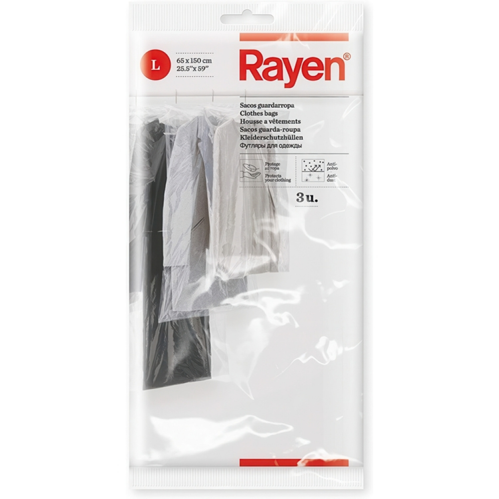 Cloth covers /Transparent Bags, Extra Long, Set of 3, SACOS GUARDARROPA, 65 x H150 cm, Clear in the group Storage / Wardrobe storage / Garment covers at SmartaSaker.se (41394)