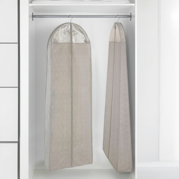 Dress cover for dresses, Extra Long, BALANCE PARTY DRESS, 60 x 20 x H 180 cm, Taupe in the group Storage / Wardrobe storage / Garment covers at SmartaSaker.se (41398)