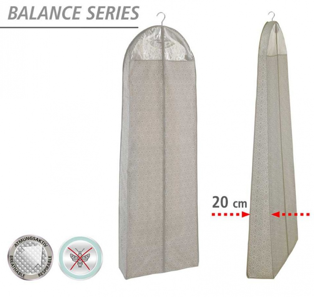 Dress cover for dresses, Extra Long, BALANCE PARTY DRESS, 60 x 20 x H 180 cm, Taupe in the group Storage / Wardrobe storage / Garment covers at SmartaSaker.se (41398)