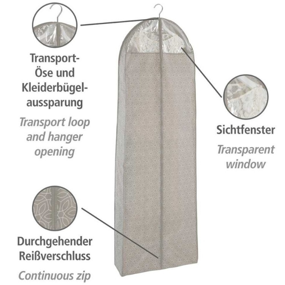 Dress cover for dresses, Extra Long, BALANCE PARTY DRESS, 60 x 20 x H 180 cm, Taupe in the group Storage / Wardrobe storage / Garment covers at SmartaSaker.se (41398)