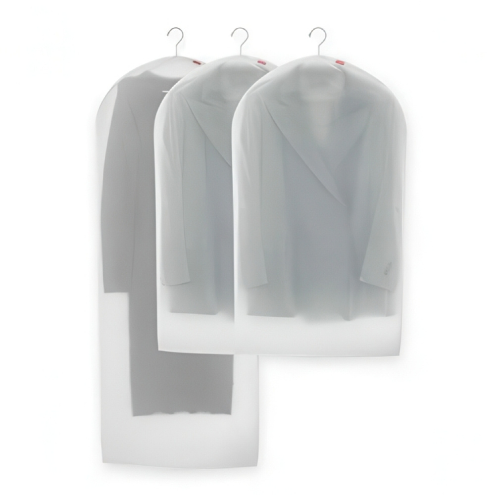 Clothes Covers, Set of 3, MILKY WHITE MIX , 1 L+ 2 S, Transparent White in the group Storage / Wardrobe storage / Garment covers at SmartaSaker.se (41405)