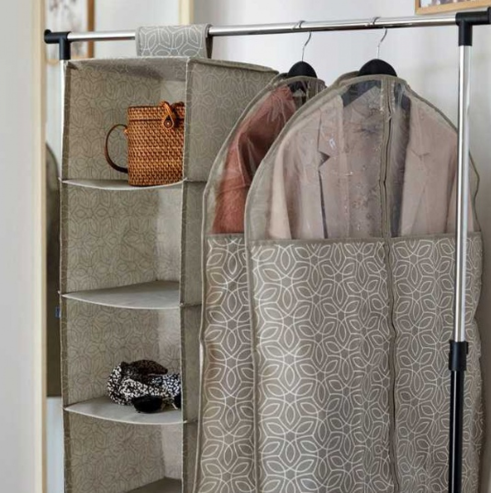 Dress cover / Garment bag, Extra Long, BALANCE LONG, 60 x H 150 cm, Taupe in the group Storage / Wardrobe storage / Garment covers at SmartaSaker.se (41409)