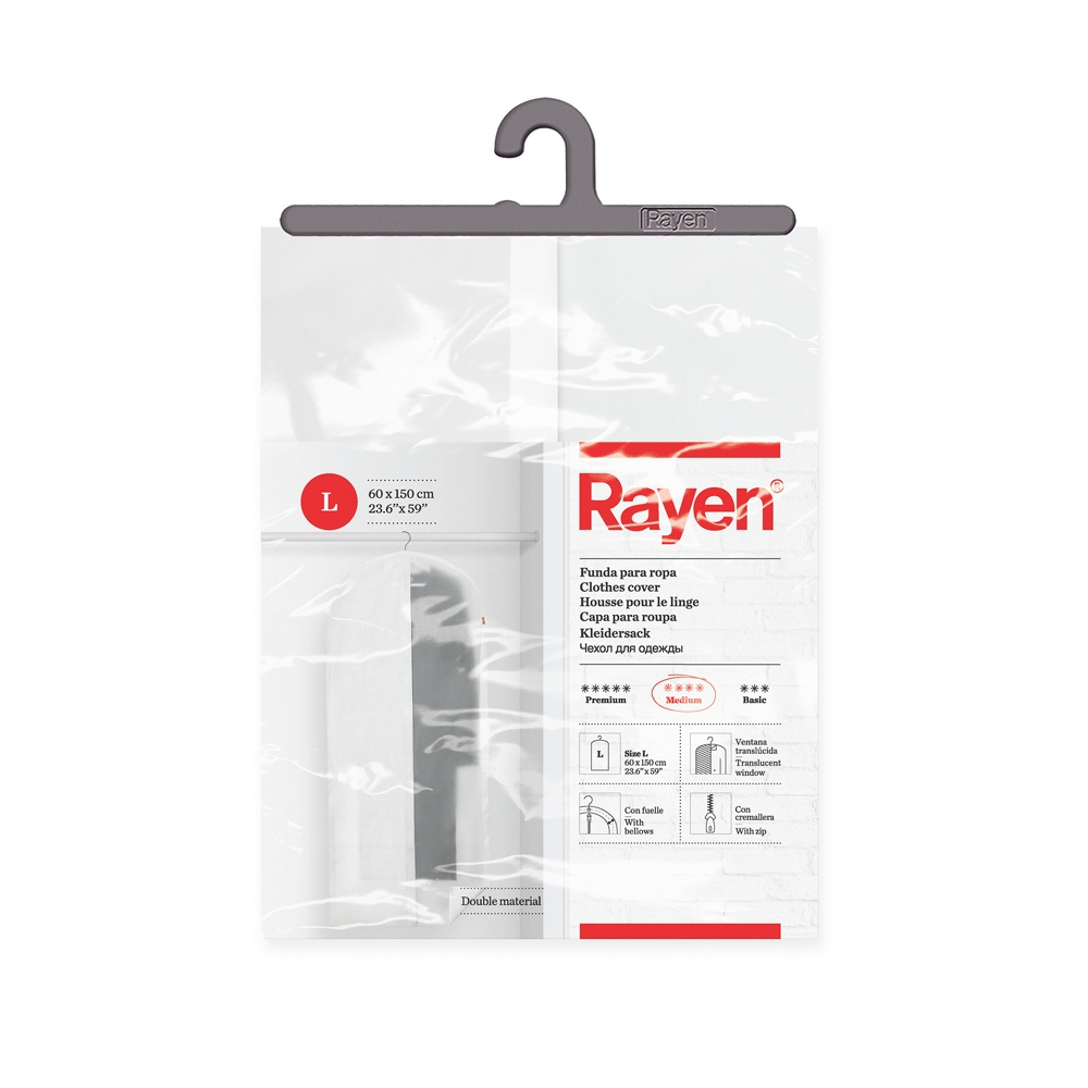 Garment bag, Extra Long, NON WOVEN, 60 x 5 x H 150, White / Clear in the group Storage / Wardrobe storage / Garment covers at SmartaSaker.se (41411)