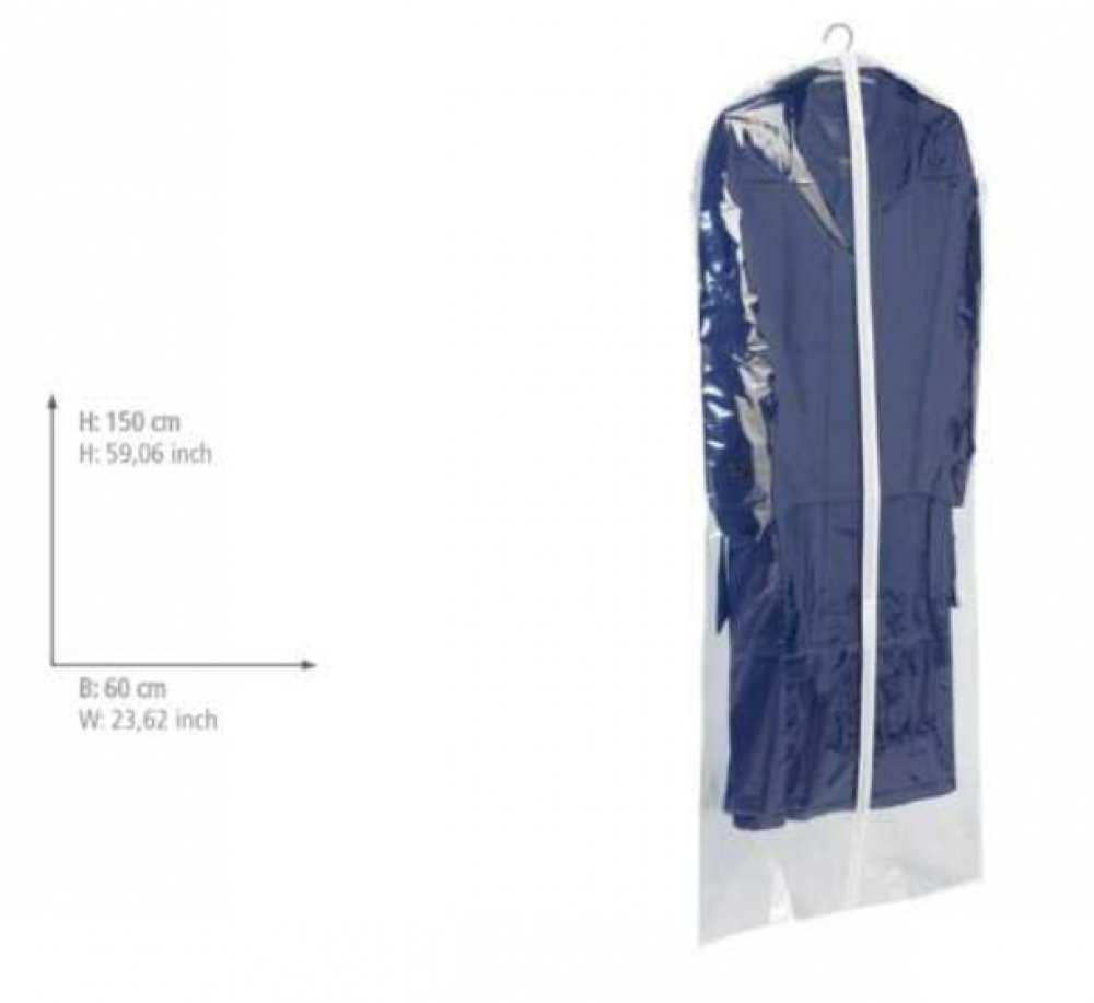 Garment bag, Extra Long, KLEIDERSACK, 60 x H 150 cm, Transparent in the group Storage / Wardrobe storage / Garment covers at SmartaSaker.se (41413)
