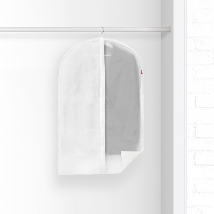 Dress cover / Garment bag, Short, NON WOVEN, 60 x 5 x H 100, Clear / White in the group Storage / Wardrobe storage / Garment covers at SmartaSaker.se (41421)