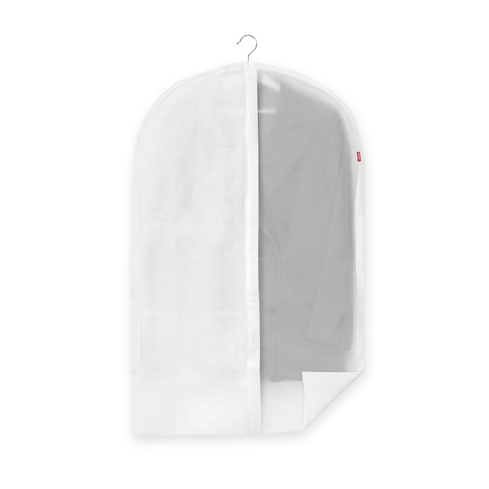 Dress cover / Garment bag, Short, NON WOVEN, 60 x 5 x H 100, Clear / White in the group Storage / Wardrobe storage / Garment covers at SmartaSaker.se (41421)