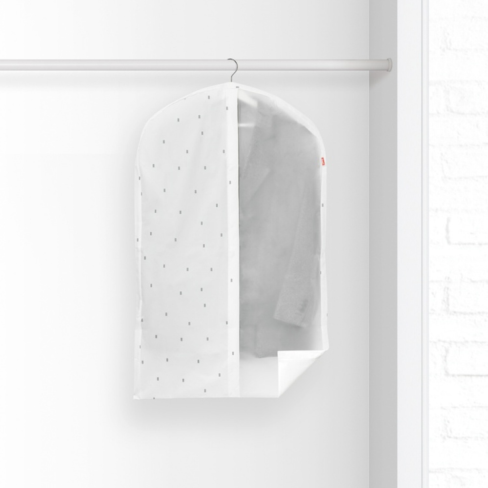 Dress cover / Garment bag, Short, RAIN, 60 x 5 x H 100 cm, Transparent / White in the group Storage / Wardrobe storage / Garment covers at SmartaSaker.se (41423)