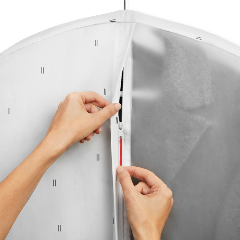 Dress cover / Garment bag, Short, RAIN, 60 x 5 x H 100 cm, Transparent / White in the group Storage / Wardrobe storage / Garment covers at SmartaSaker.se (41423)
