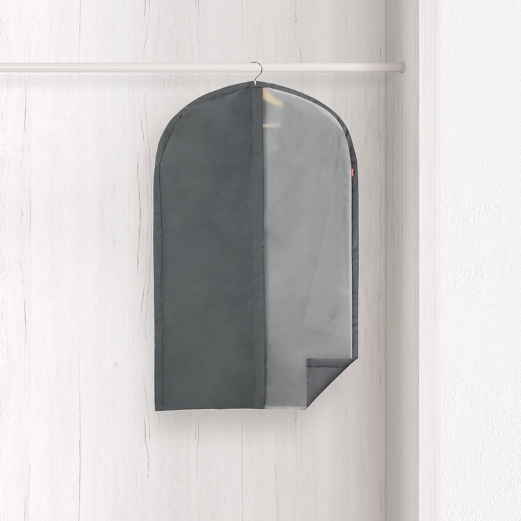 Dress cover / Garment bag, Short, RAYEN PREMIUM, 60 x 5 x H 100 cm, Dark Grey in the group Storage / Wardrobe storage / Garment covers at SmartaSaker.se (41425)