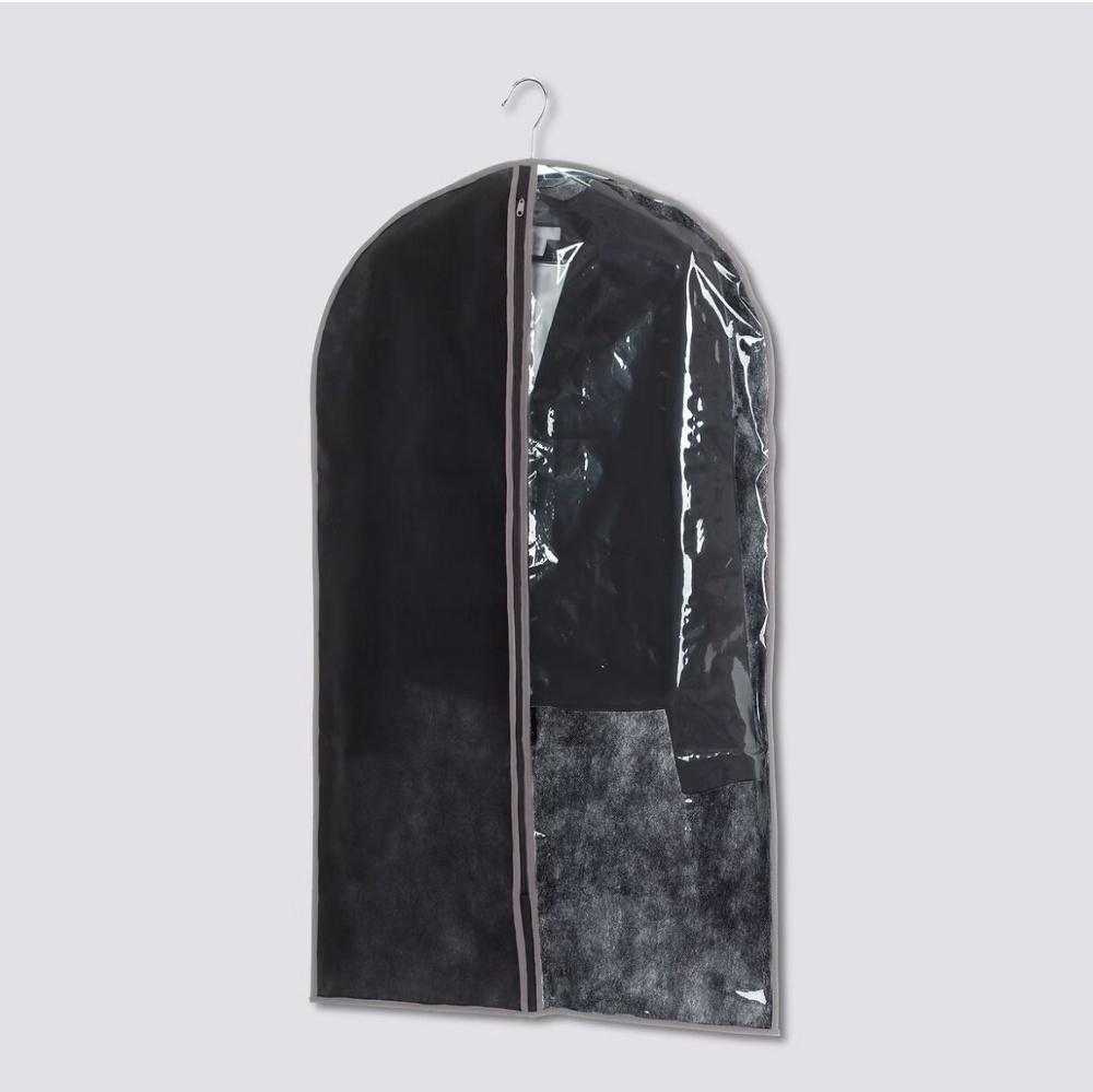 Garment bag, Short, SUIT COVER, 60 x H 100, Black/ Transparent in the group Storage / Wardrobe storage / Garment covers at SmartaSaker.se (41428)