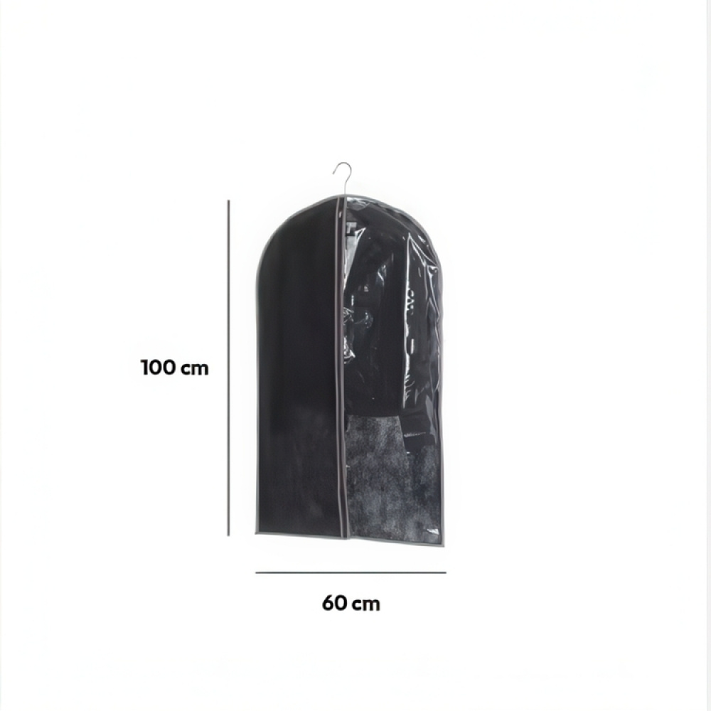 Garment bag, Short, SUIT COVER, 60 x H 100, Black/ Transparent in the group Storage / Wardrobe storage / Garment covers at SmartaSaker.se (41428)