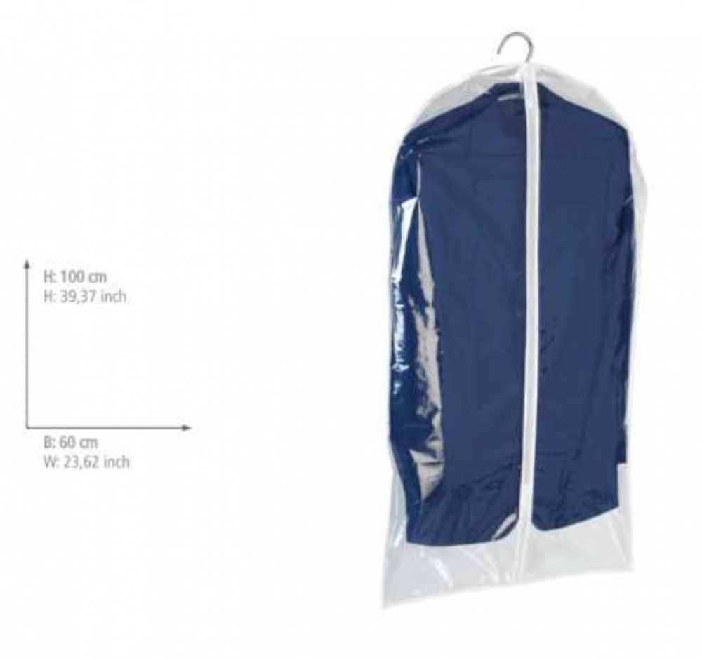 Dress cover / Garment bag, Short, KLEIDERSACK, 60 x H 100 cm, Transparent in the group Storage / Wardrobe storage / Garment covers at SmartaSaker.se (41430)