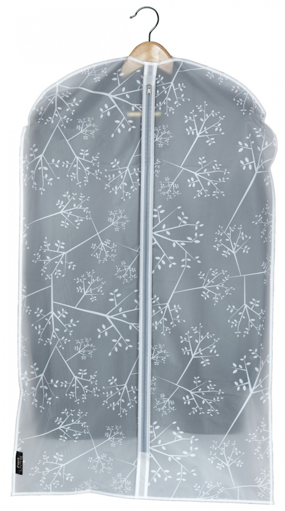 Dress cover / Garment bag, Short, WHITE LEAF, 60 x H 100 cm, White in the group Storage / Wardrobe storage / Garment covers at SmartaSaker.se (41433)