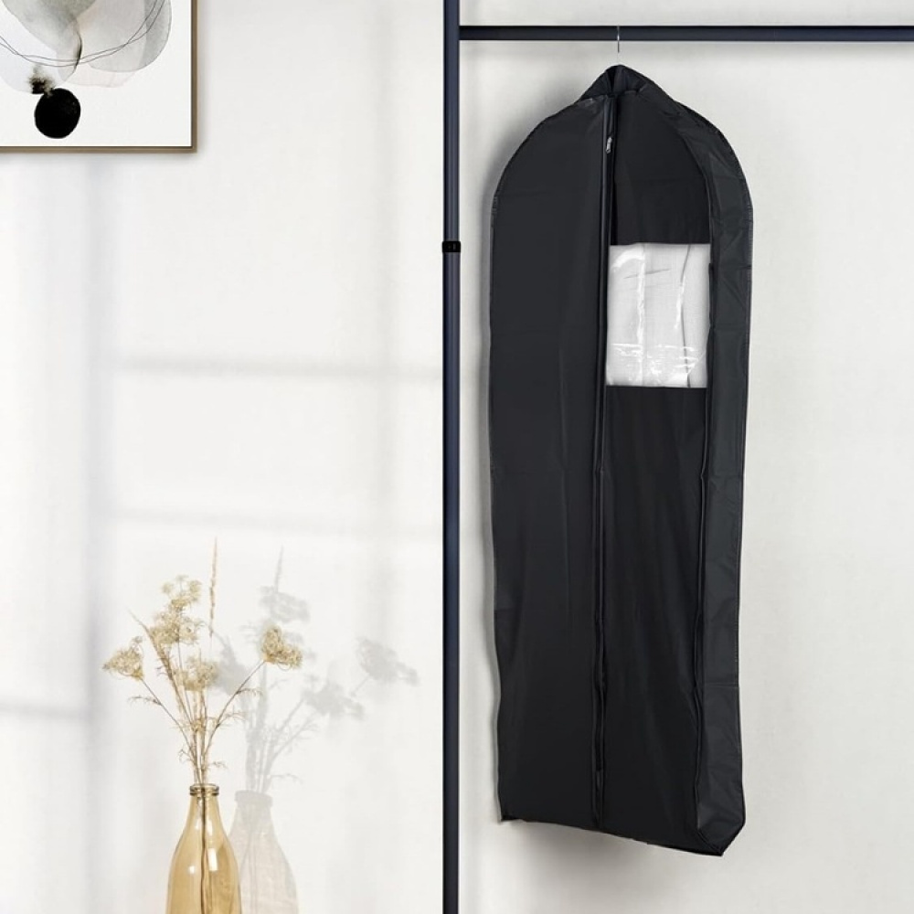 Dress cover, Long & Wide, DEEP BLACK, 60 x 12 x H 135 cm, Black in the group Storage / Wardrobe storage / Garment covers at SmartaSaker.se (41436)