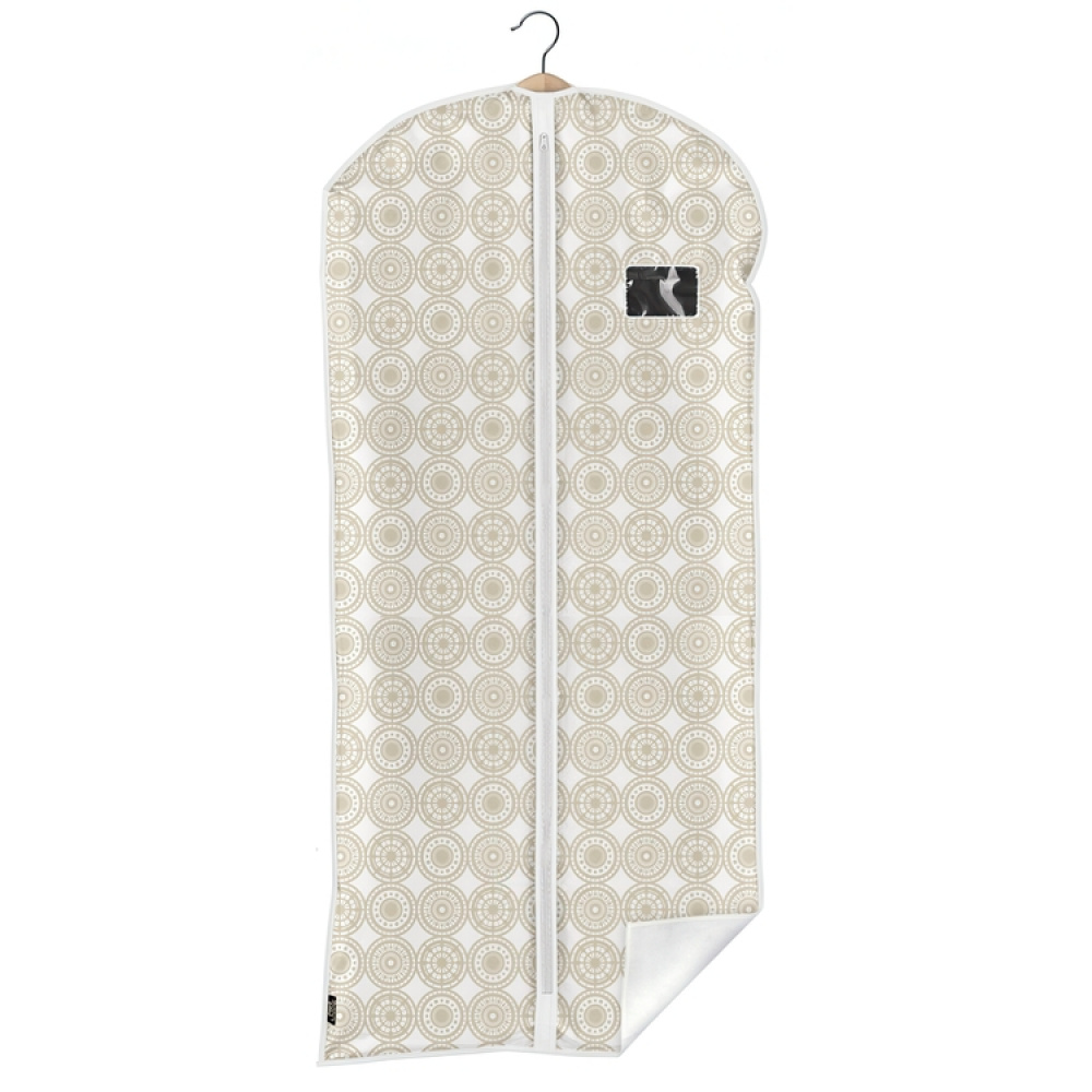 Dress cover / Garment bag, Long, ELLA SAND, 60 x H135 cm, White / beige in the group Storage / Wardrobe storage / Garment covers at SmartaSaker.se (41438)