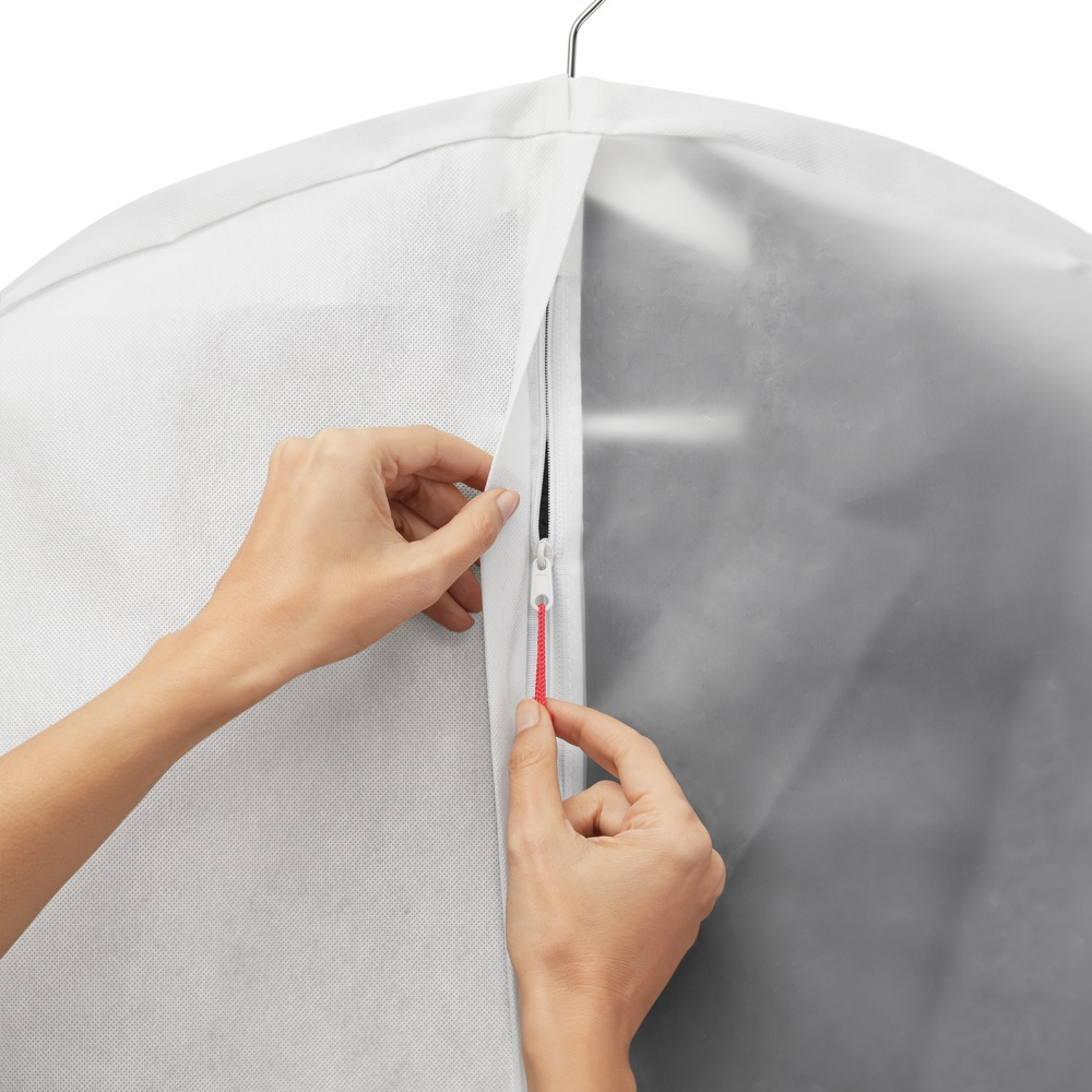 Garment bag, Long, NON WOVEN, 0 x 5 x H 135, Transparent / White in the group Storage / Wardrobe storage / Garment covers at SmartaSaker.se (41439)