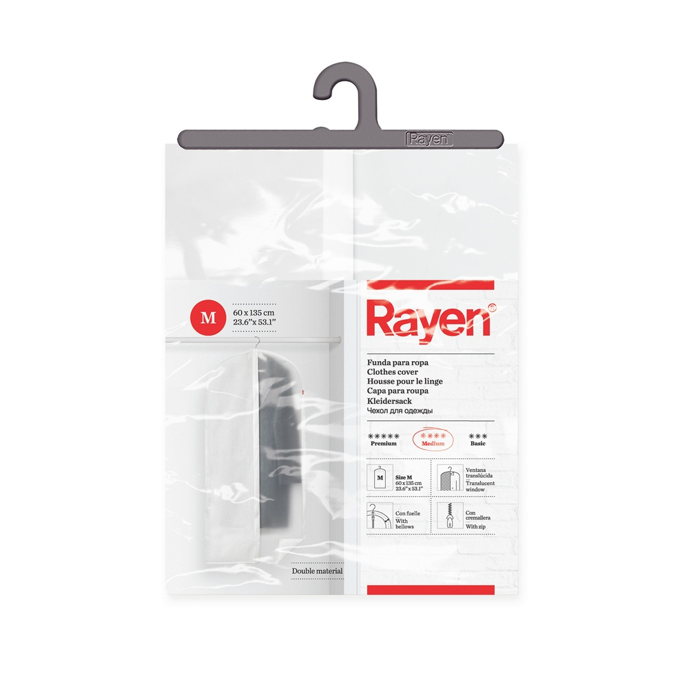 Garment bag, Long, NON WOVEN, 0 x 5 x H 135, Transparent / White in the group Storage / Wardrobe storage / Garment covers at SmartaSaker.se (41439)