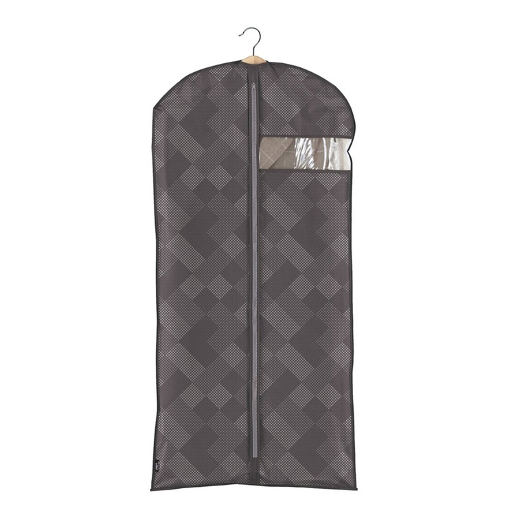 Dress cover / Garment bag, Long, PIXEL, 60 x H135 cm, Dark Grey in the group Storage / Wardrobe storage / Garment covers at SmartaSaker.se (41444)