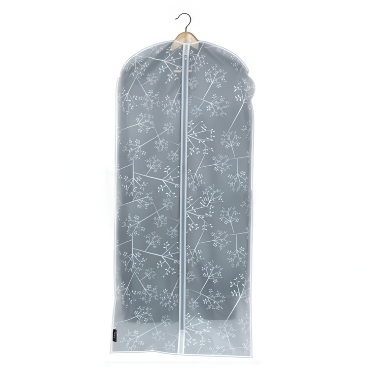 Dress cover / Garment bag, Long, WHITE LEAF, 60 x H135 cm, White in the group Storage / Wardrobe storage / Garment covers at SmartaSaker.se (41448)