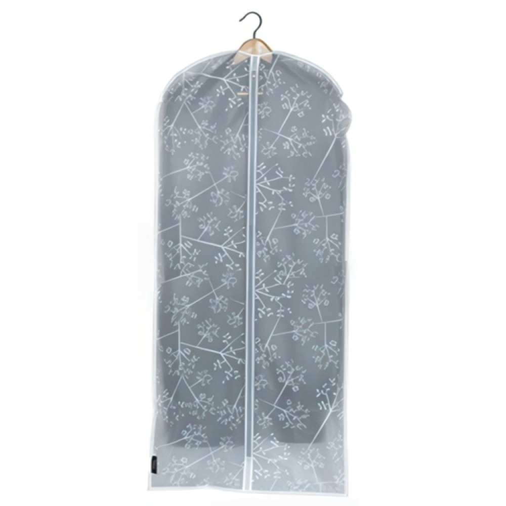 Dress cover / Garment bag, Long, WHITE LEAF, 60 x H135 cm, White in the group Storage / Wardrobe storage / Garment covers at SmartaSaker.se (41448)