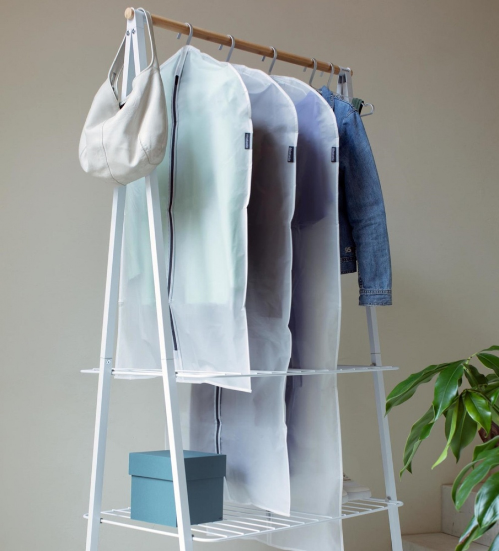 Clothes Cover, Long, Set of 2, BRABANTIA - LARGE - 60 x 135 cm, Transparent / Black in the group Storage / Wardrobe storage / Garment covers at SmartaSaker.se (41449)