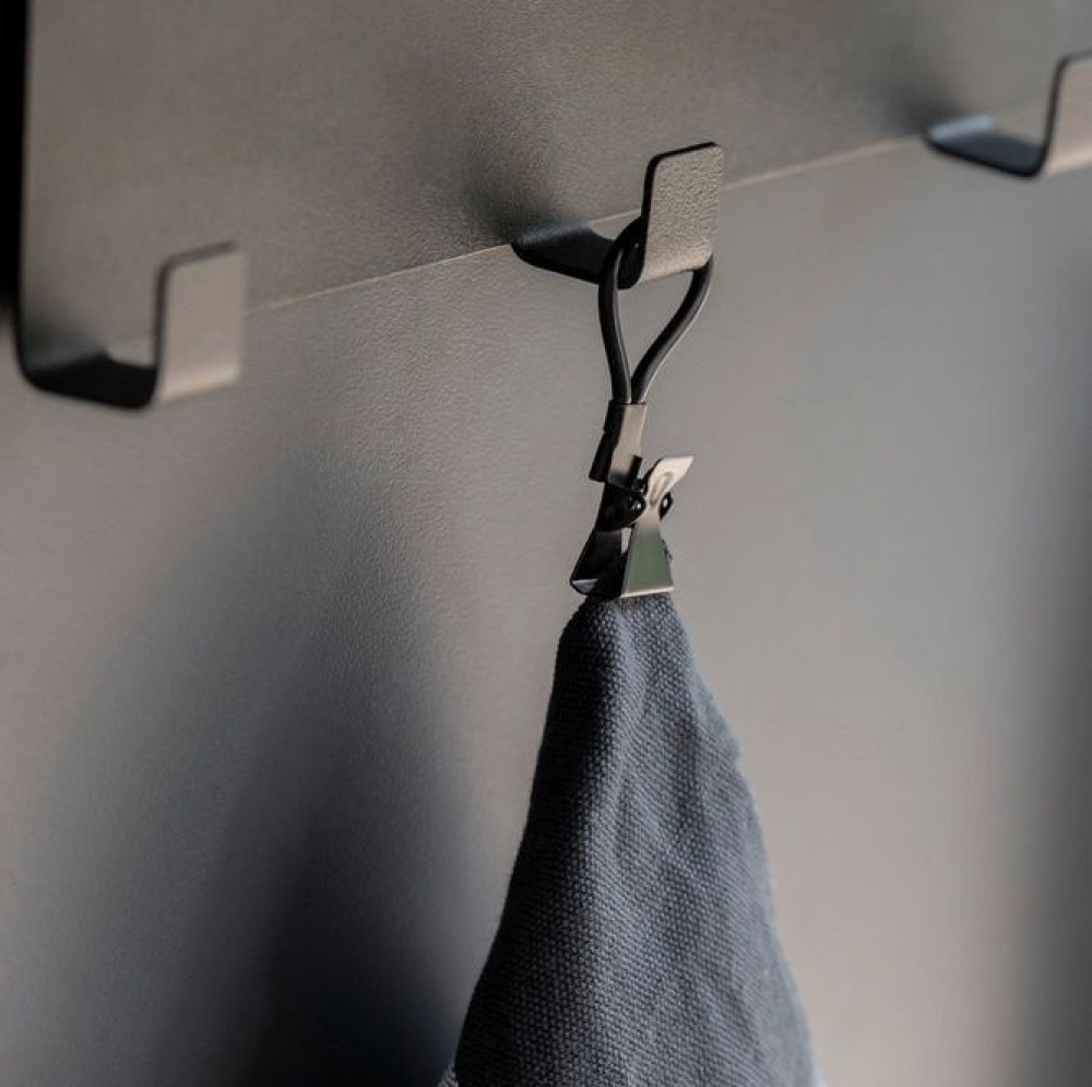 Towel clips, Set of 4, CLAMPING EYLETS, Black in the group Storage / Bathroom storage at SmartaSaker.se (41453)