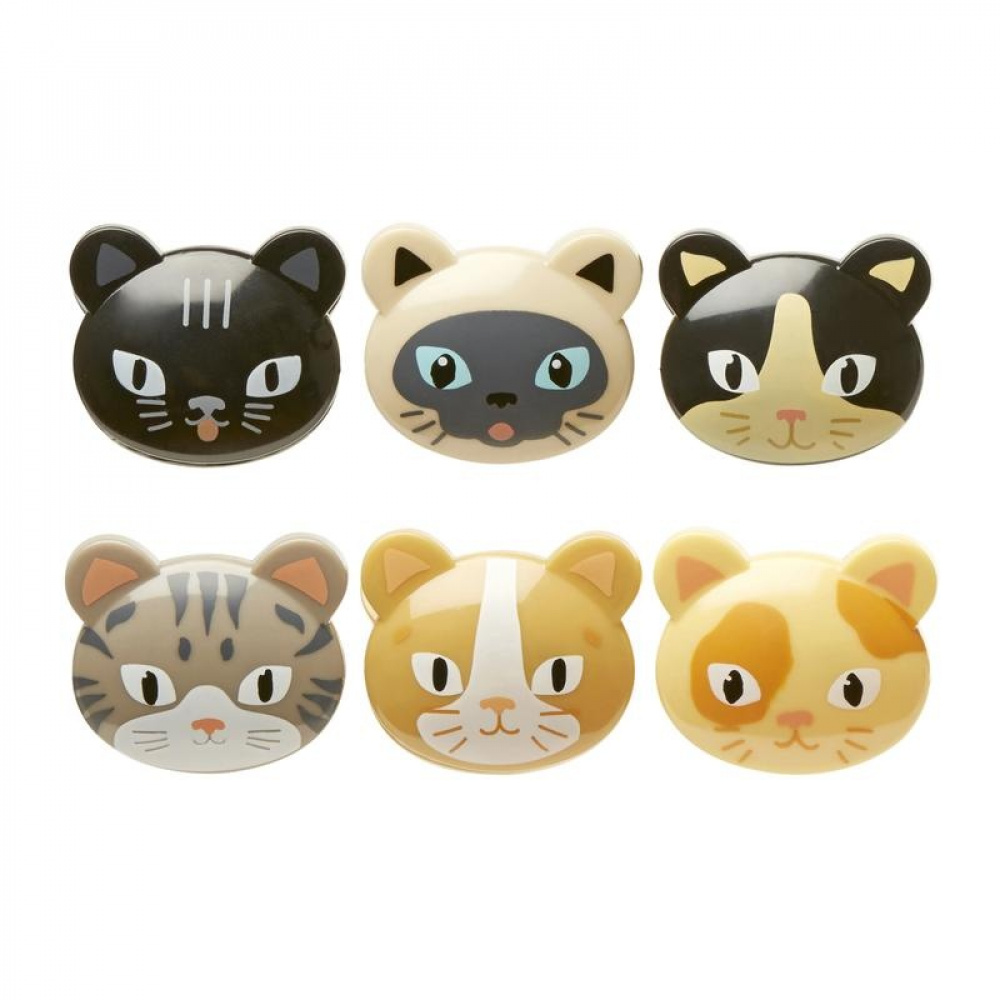 Clamps, Set of 6, CAT BAG CLIPS, Kikkerland, Mix in the group Storage / Kitchen storage at SmartaSaker.se (41457)