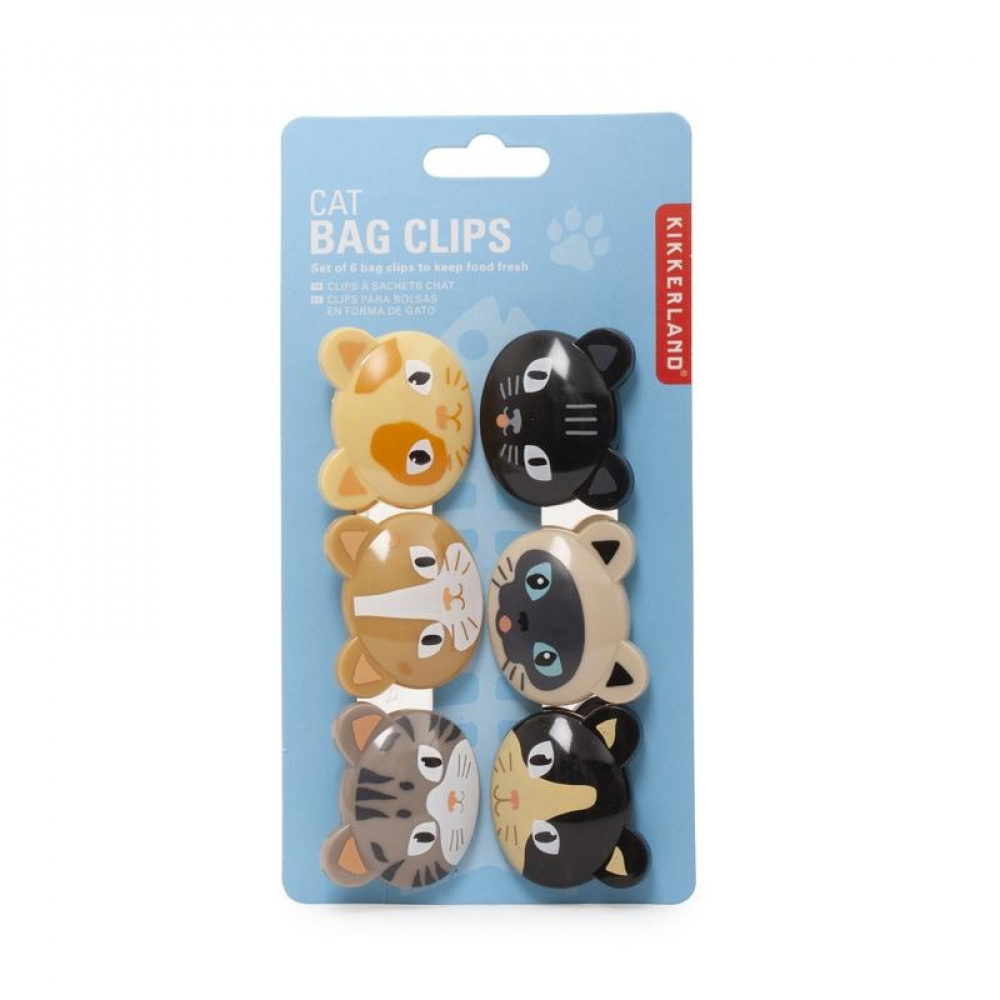 Clamps, Set of 6, CAT BAG CLIPS, Kikkerland, Mix in the group Storage / Kitchen storage at SmartaSaker.se (41457)