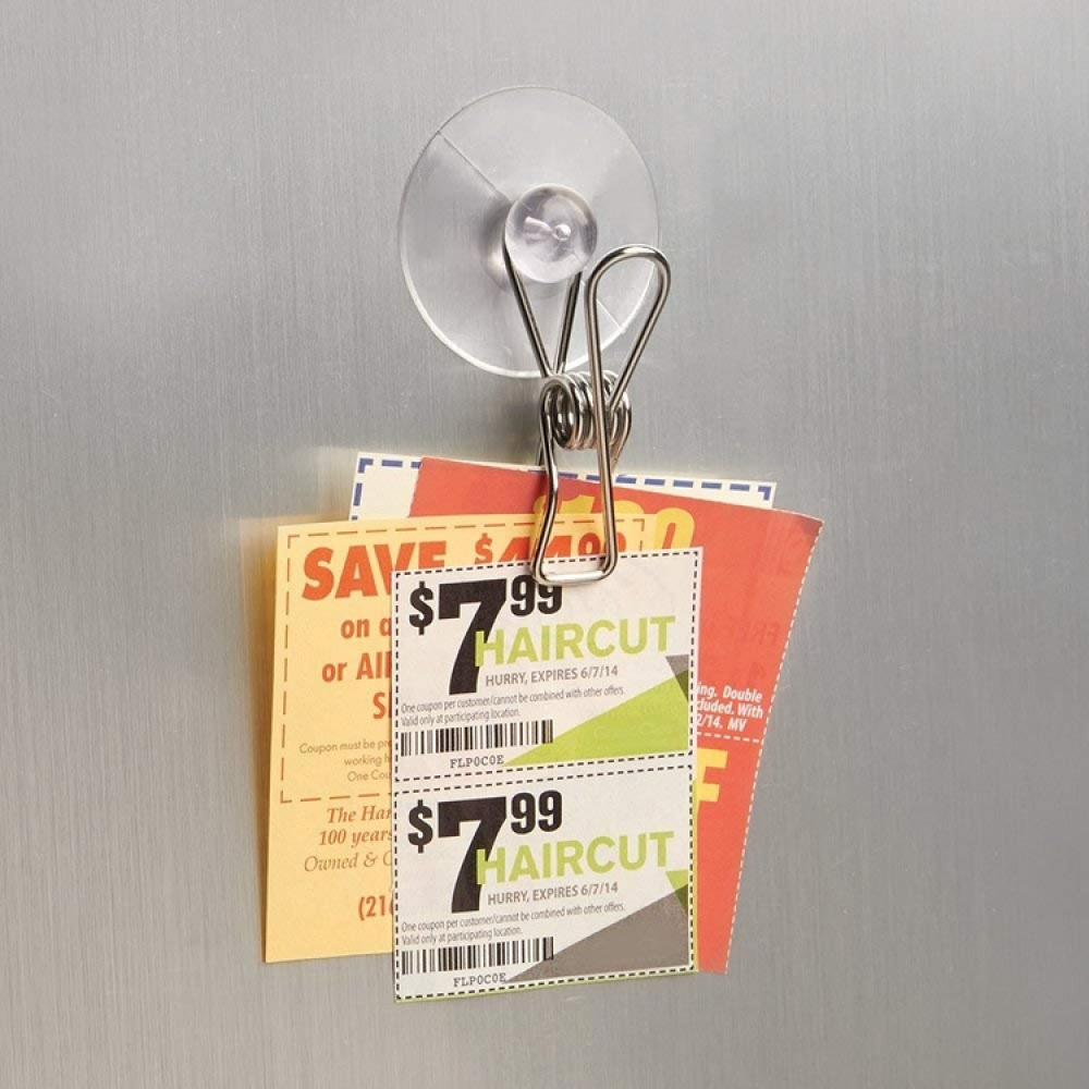 Multi Purpose Clips / Clamps, 4 pcs, SUCTION CLIPS, Silver in the group Storage / Bathroom storage at SmartaSaker.se (41458)