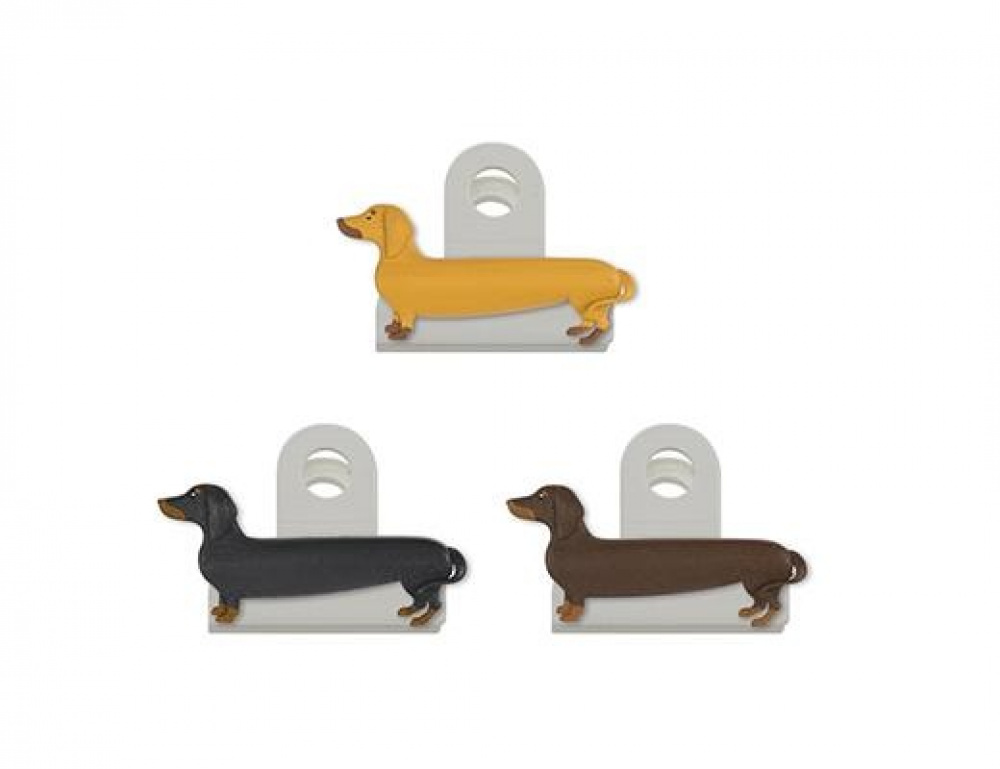 Clamps, Dachshund, DOG BAG CLIPS, 3 pieces, Kikkerland, Assorted in the group Storage / Kitchen storage at SmartaSaker.se (41459)