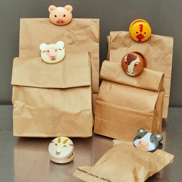 Clamps, Set of 6, FARM ANIMAL BAG CLIPS, Kikkerland, Mix in the group Storage / Kitchen storage at SmartaSaker.se (41460)