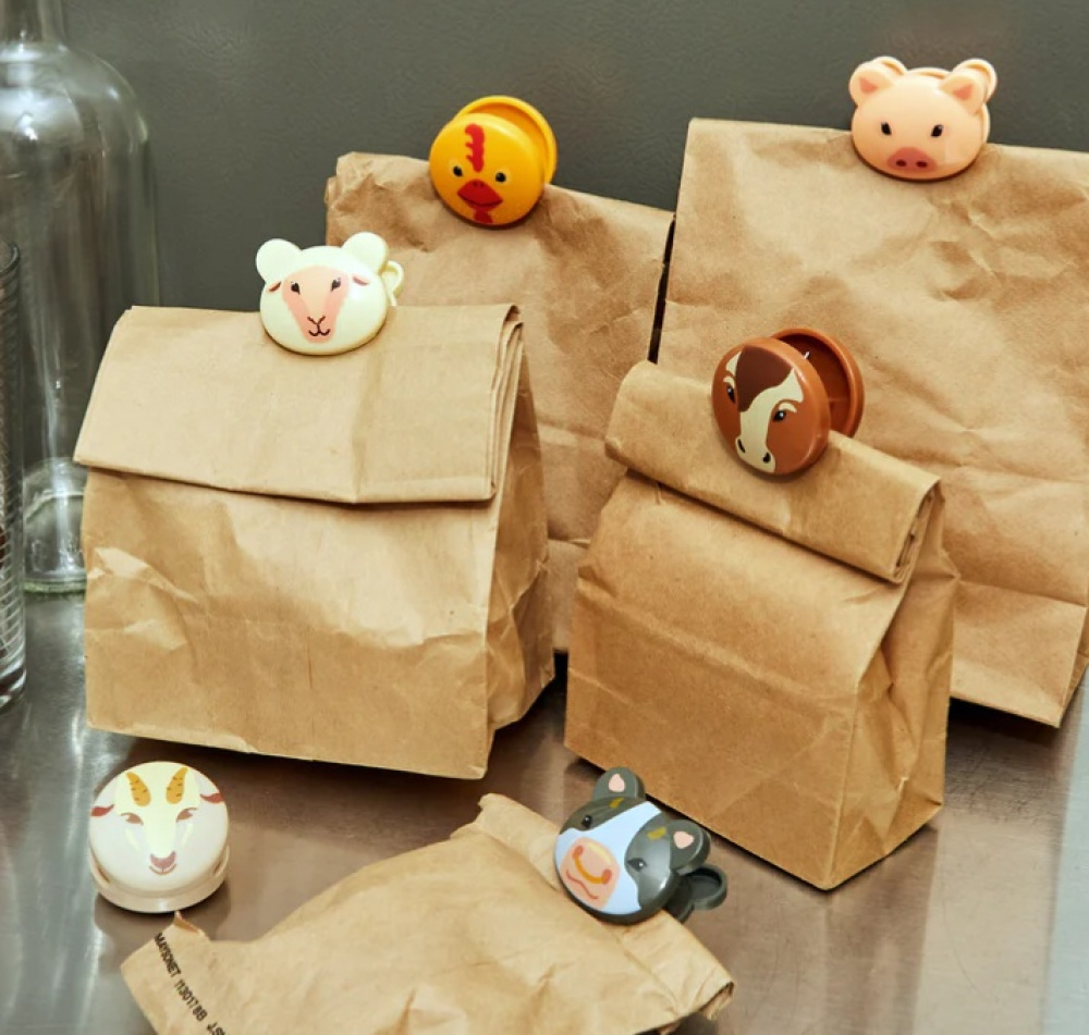 Clamps, Set of 6, FARM ANIMAL BAG CLIPS, Kikkerland, Mix in the group Storage / Kitchen storage at SmartaSaker.se (41460)