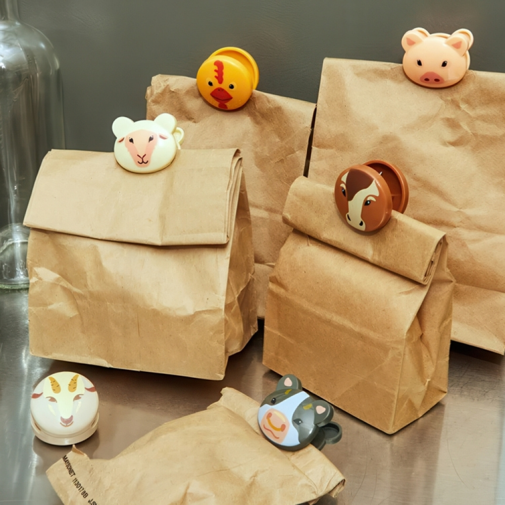 Clamps, Set of 6, FARM ANIMAL BAG CLIPS, Kikkerland, Mix in the group Storage / Kitchen storage at SmartaSaker.se (41460)