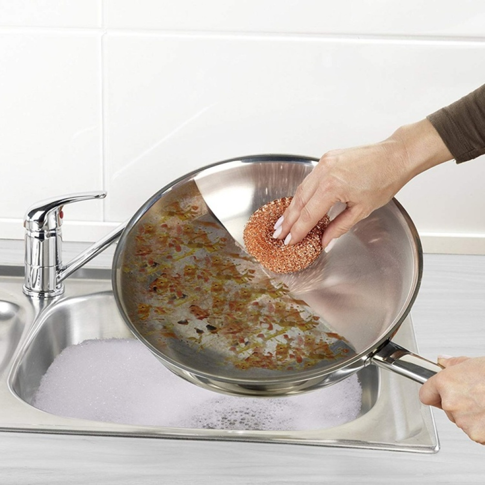 Copper pads for cleaning, Set of 3, Small, KUPFER-PUTZLINGE, Ø 6 cm, Copper in the group Storage / Cleaning and waste sorting / Cloths and brushes at SmartaSaker.se (41466)