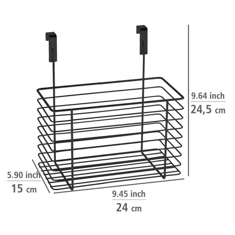 Basket in metal for cabinet door, LARGE EINHÄNGEKORB, 24 x 15 x H24,5 cm, Black in the group Storage / Kitchen storage / Kitchen cabinet organizers at SmartaSaker.se (41467)