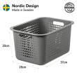 Basket, SMARTSTORE 13L BASKET RECYCLED, 37 x 28 x H20 cm, Grey Basket, SMARTSTORE 13L BASKET RECYCLED, 37 x 28 x H20 cm, Grey
