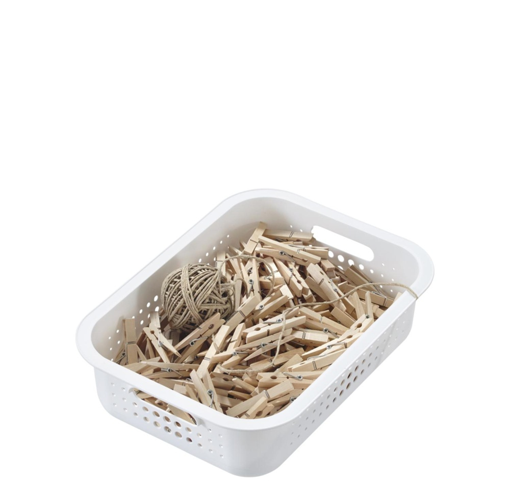 Basket, SMARTSTORE 6L BASKET RECYCLED, 37 x 28 x H10 cm, White in the group Storage / Storage room and garage / Baskets and buckets at SmartaSaker.se (41469)