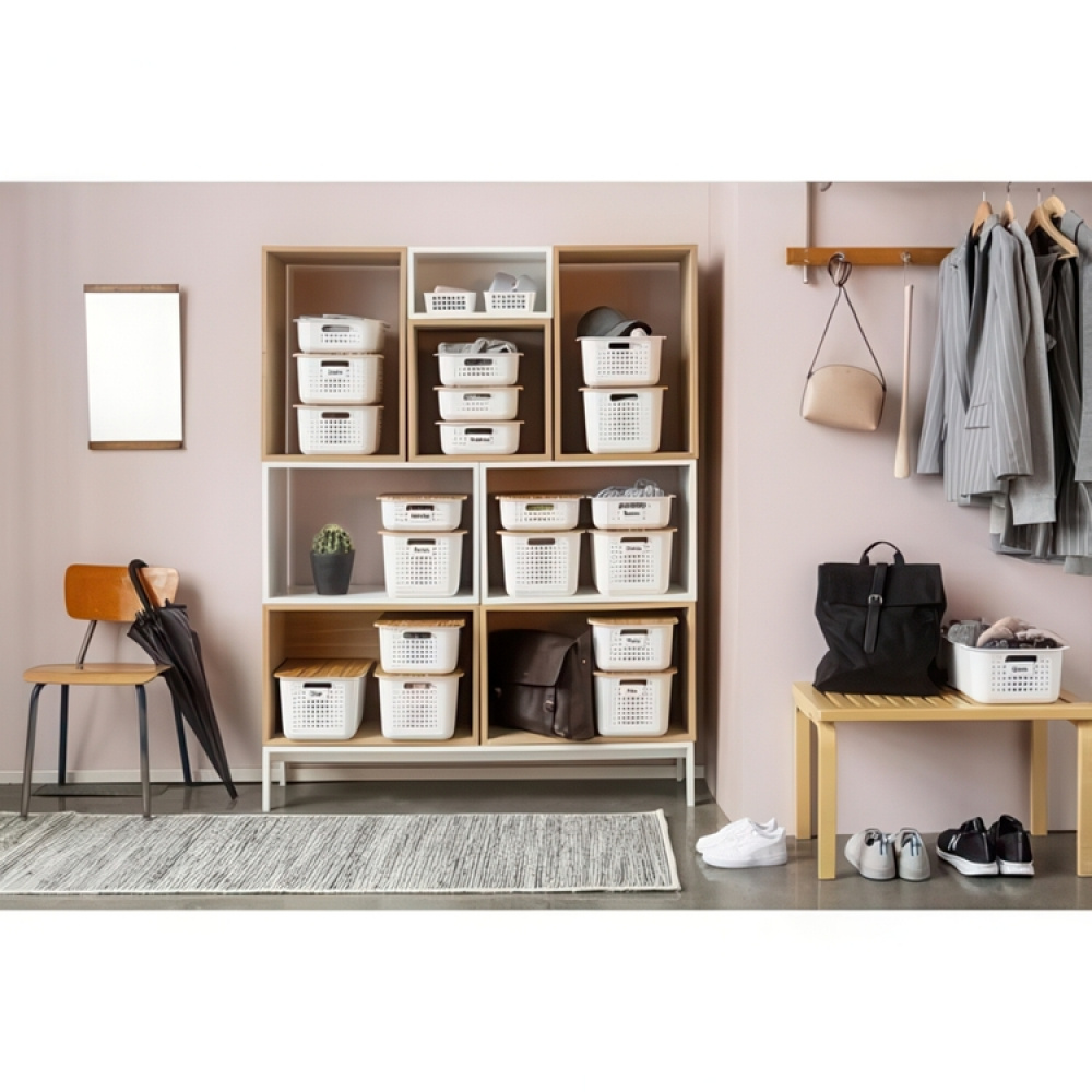 Basket, SMARTSTORE 6L BASKET RECYCLED, 37 x 28 x H10 cm, White in the group Storage / Storage room and garage / Baskets and buckets at SmartaSaker.se (41469)