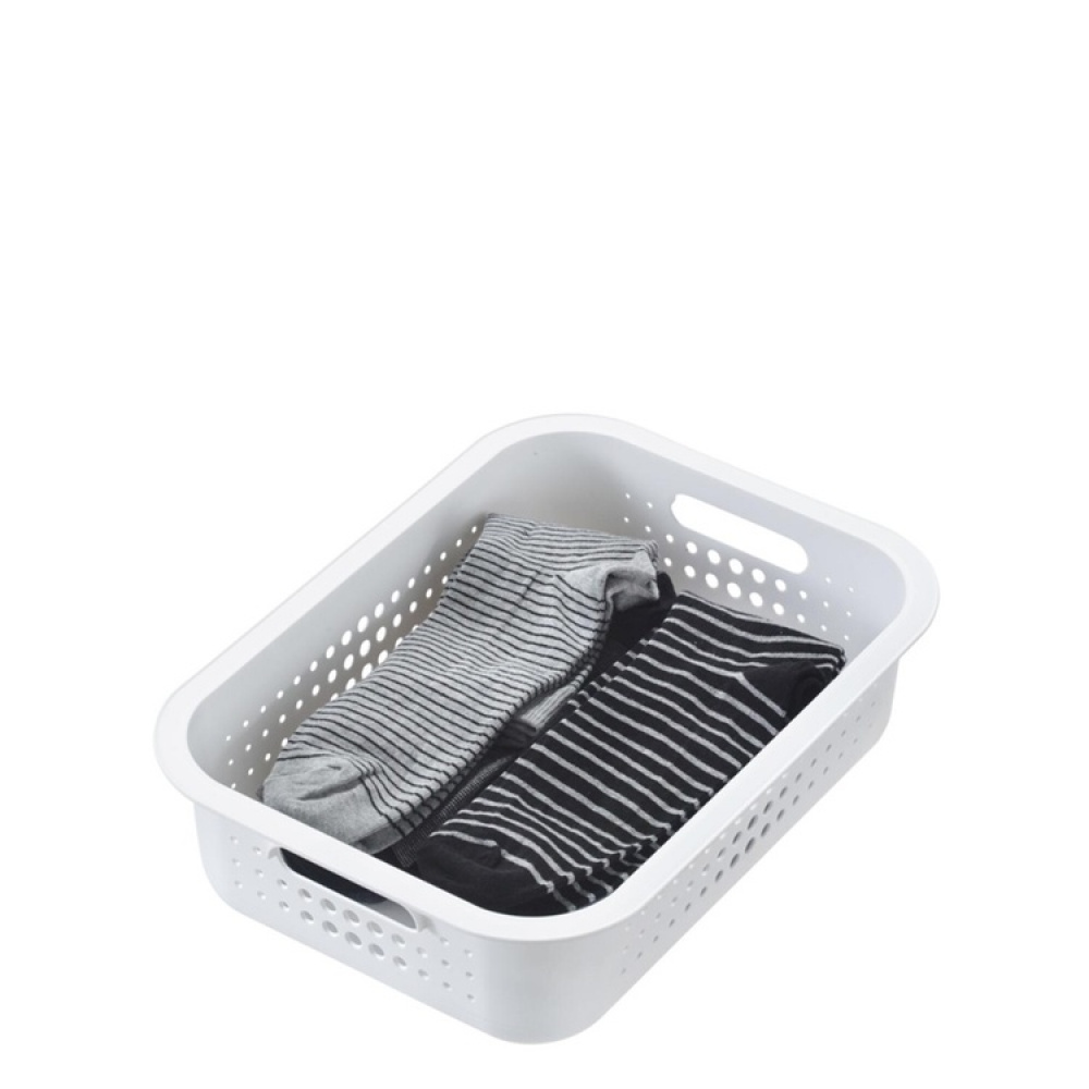 Basket, SMARTSTORE 6L BASKET RECYCLED, 37 x 28 x H10 cm, White in the group Storage / Storage room and garage / Baskets and buckets at SmartaSaker.se (41469)